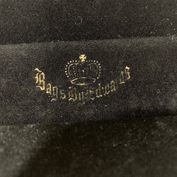 L&M VTG. Black Velvet Evening Clutch With Clasp Closure - Picture 5 of 7